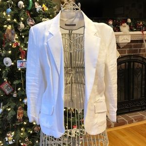 Olivia Moon | White Cotton Blazer